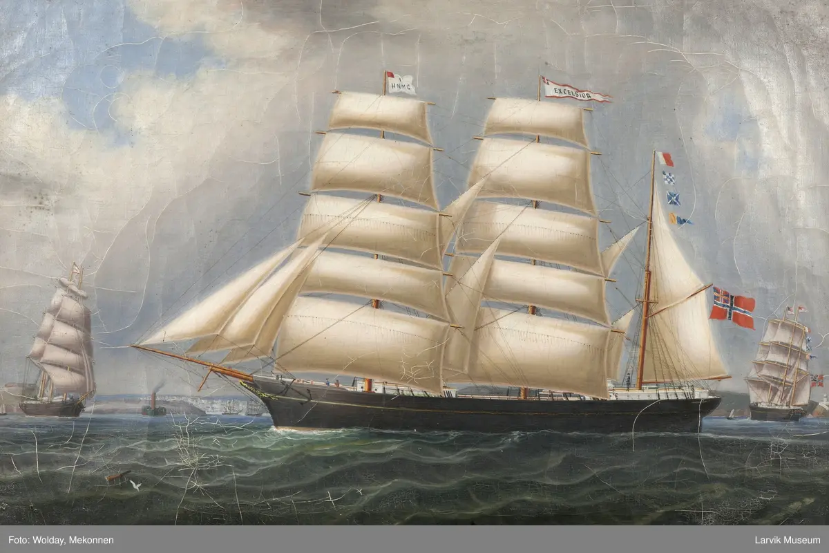 Bark Excelsior av Larvik utenfor havnebyen Queenstown (nå Cobh) i Irland