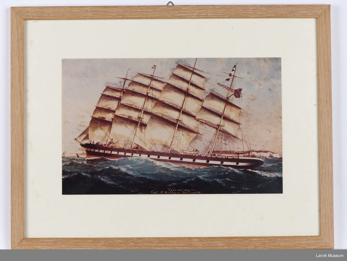"Lancing" av Larvik. Capt. S.B. Johnsen, Kristiansand