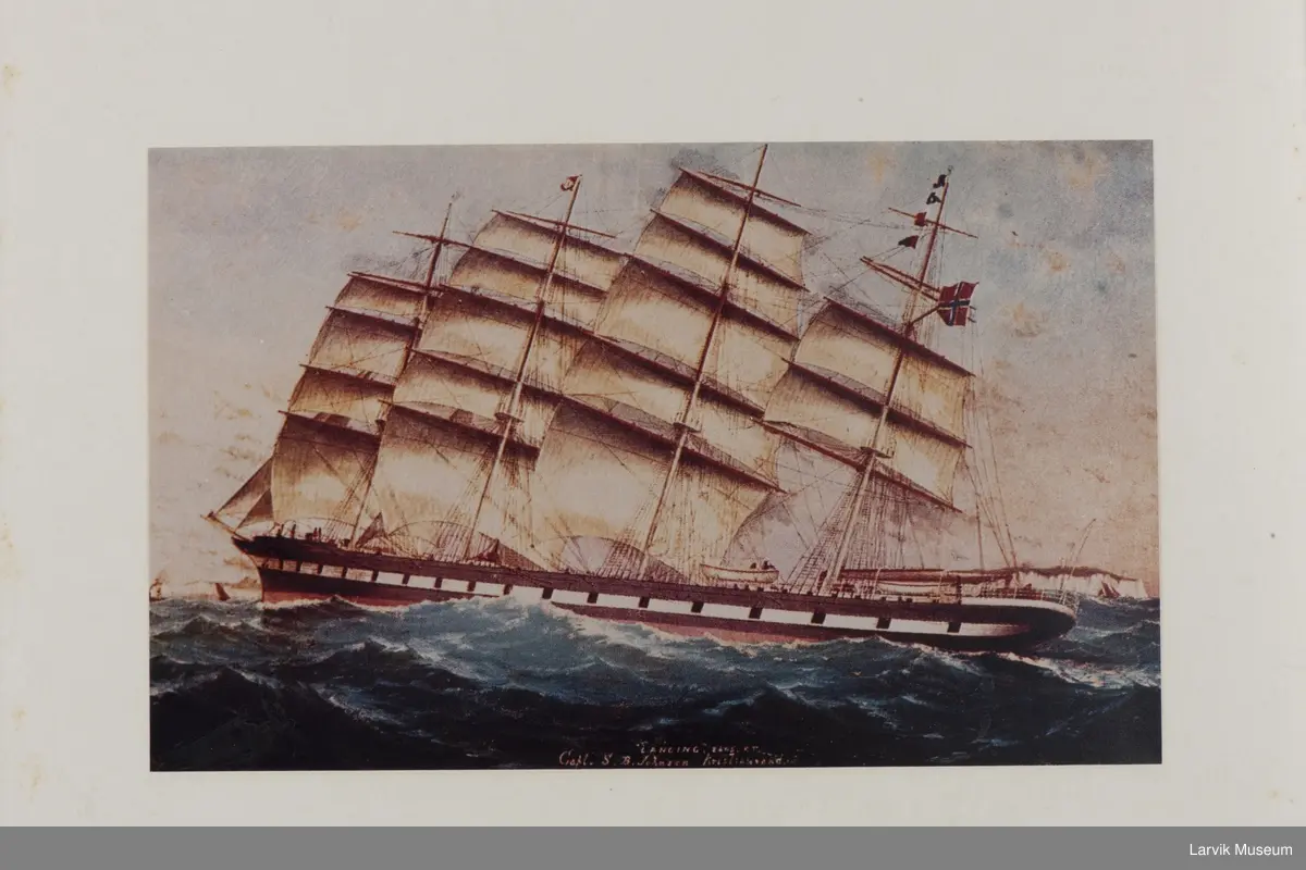 "Lancing" av Larvik. Capt. S.B. Johnsen, Kristiansand
