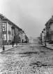 Ronnebygatan från öster 1867 i bakgrunden det Bergqvista huset vid Borgmästaregatan.