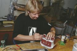 Sjöhistoriska museets modellverkstad. Modellbyggare Jan Clae