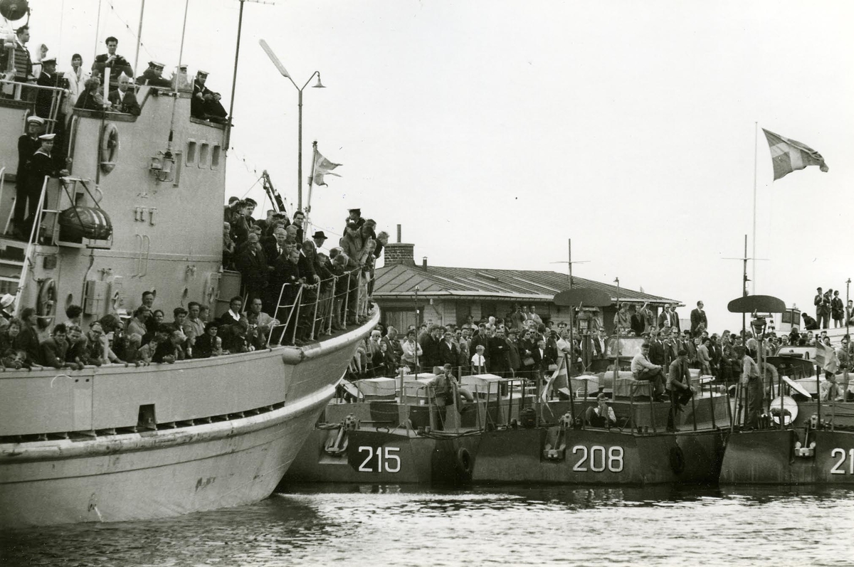 Landstigningsbåtarna 215, 208 och 210 i hamn.