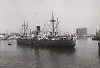Det västtyska lastångfartyget BLIDUM i Pireus hamn febr. 1952.