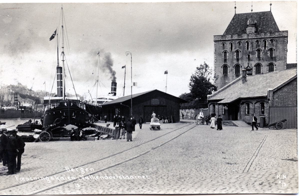 Festningskaien og Rosenkrantztårnet, Bergen