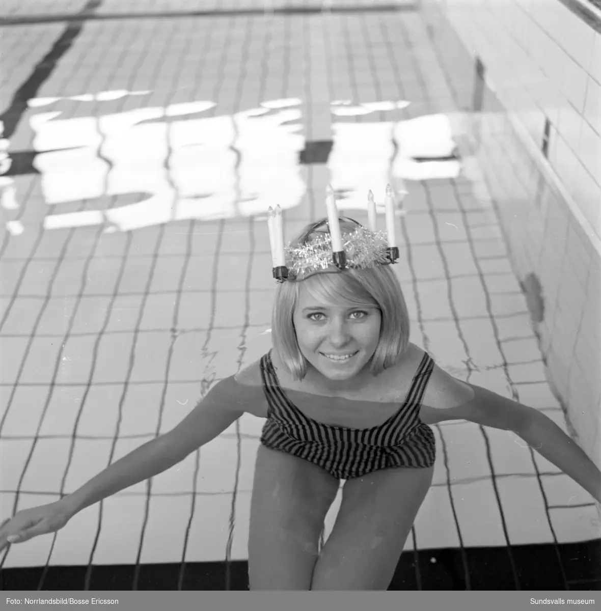 Elitsimmerskan Elisabeth Berglund är Medelpads lucia 1965.