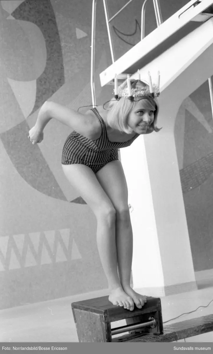 Elitsimmerskan Elisabeth Berglund är Medelpads lucia 1965.