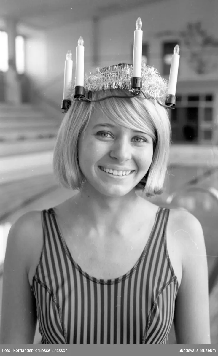 Elitsimmerskan Elisabeth Berglund är Medelpads lucia 1965.