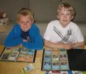 Gustav Johansson och Ludvig Dahl fotograferad med sin samling av pokémonkort.  Vänersnäs

Gustav Johansson och Ludvig Dahl deltog i utställningen Samlarglädje på Vänersborgs museum 2009.