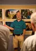 Peter Gerdehag pratar på urpremiären av sin fotoutställning Kokvinnorna på Vänersborgs museum den 23/5 2012.