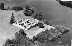 Flygfoto över Sundholmen  Slottsruin