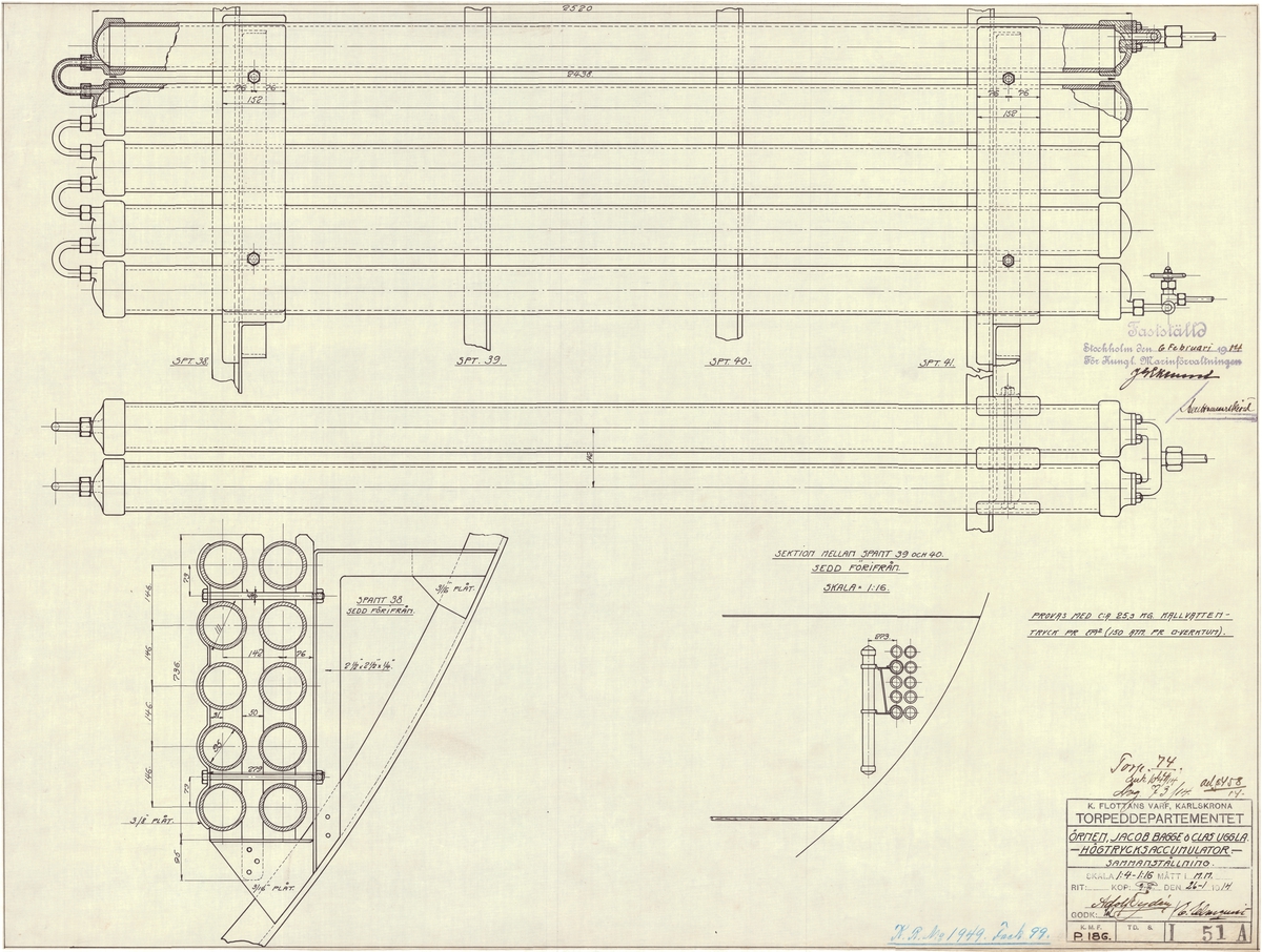 Sammanställningsritning å högtrycksackumulator