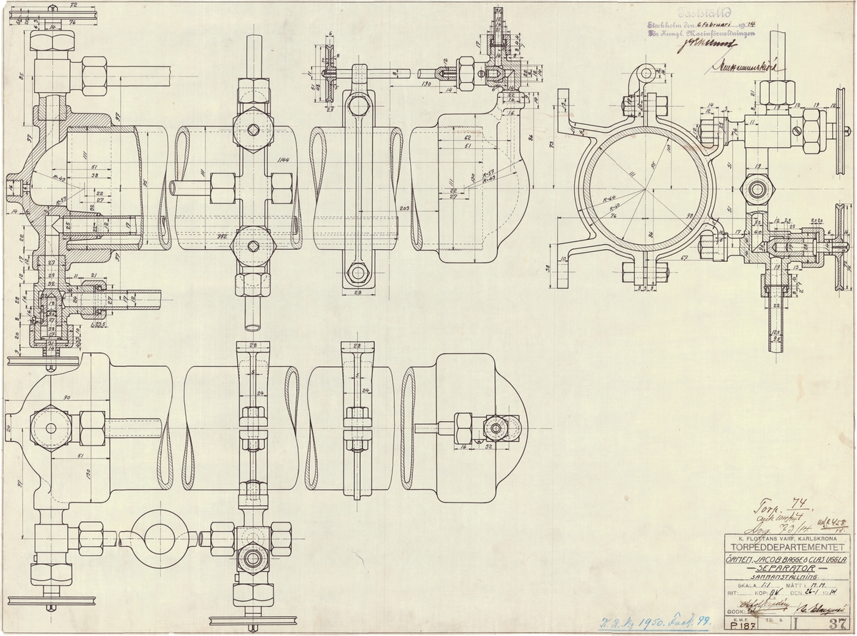 Sammanställningsritning å separator
