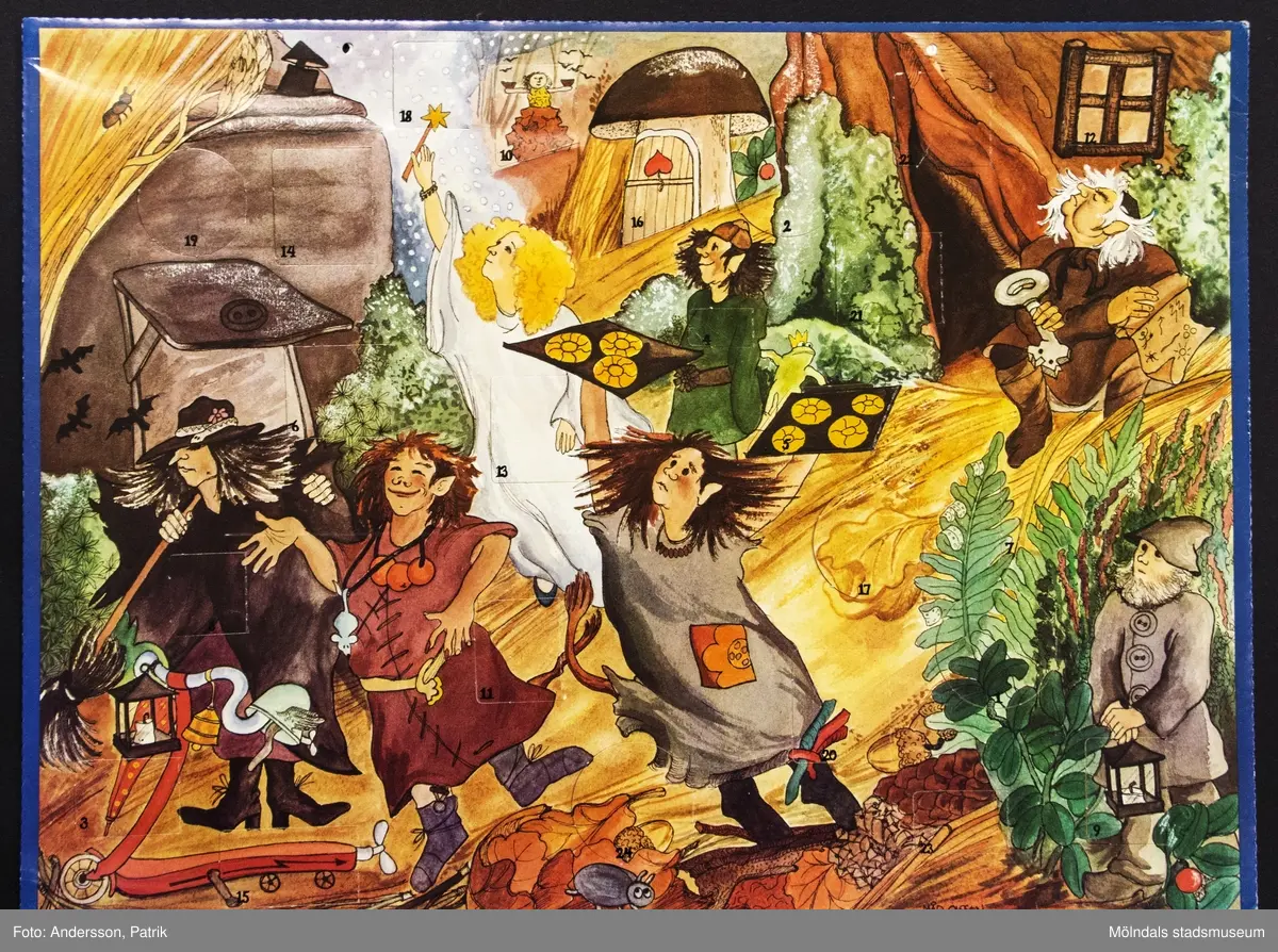 Sveriges Televisions julkalender: Trolltider, som sändes i SVT mellan den 1 - 24 december 1979. Motivet på kalendern är tecknat av Måd Olsson-Wannefors.
