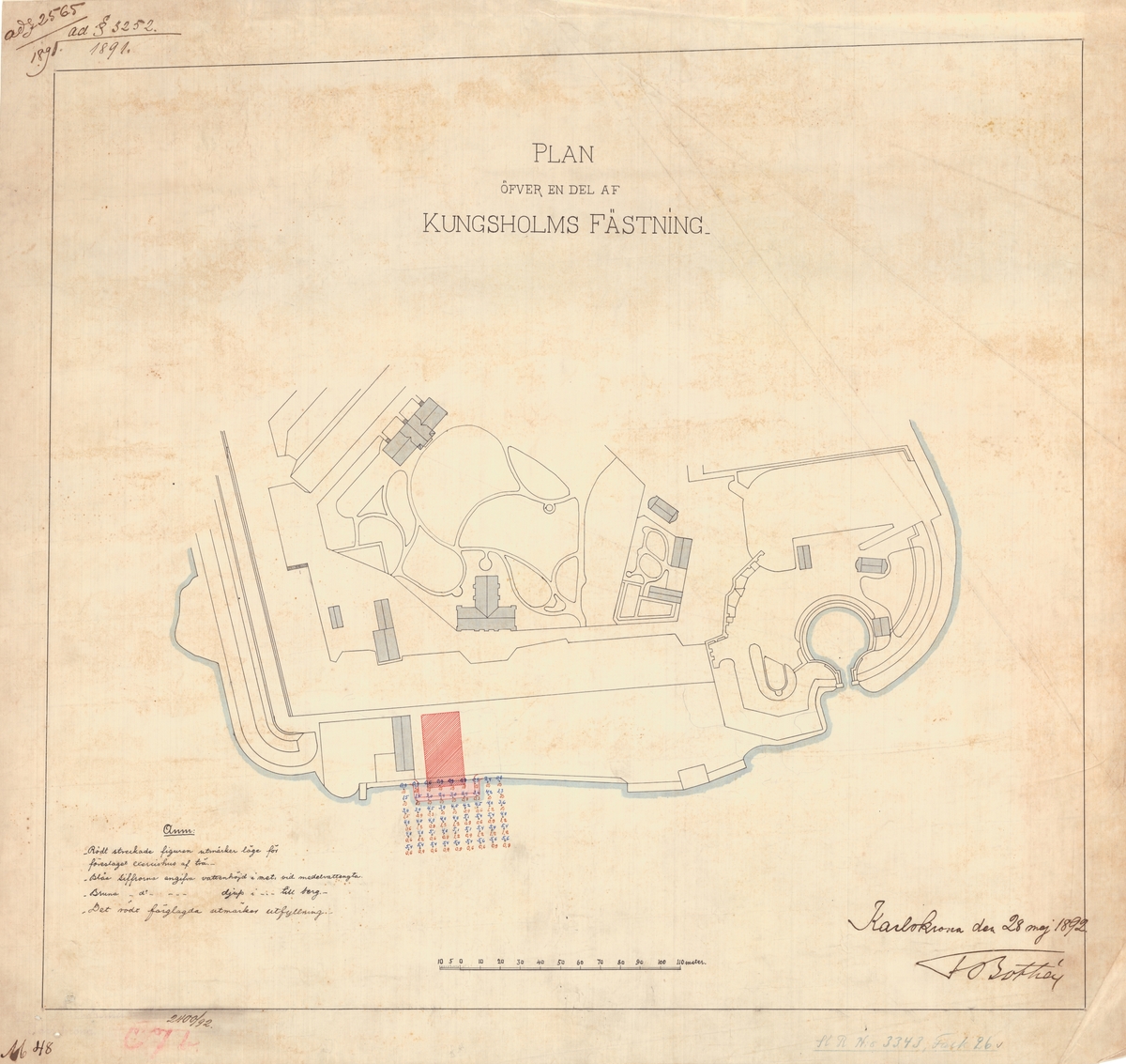 Plan över del av Kungsholms fästning
