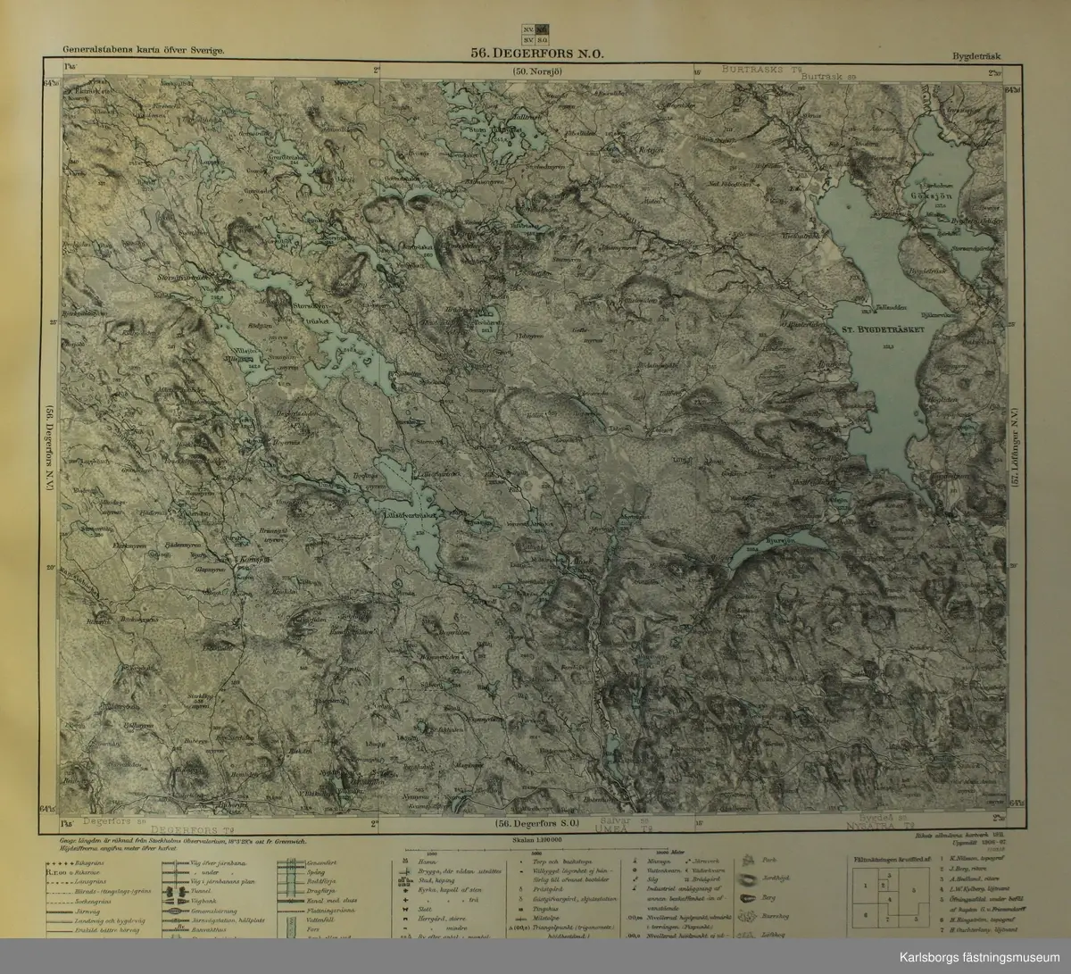 Generalstabens karta över Sverige (pärm) Norra delen. 

Skala 1: 100 000