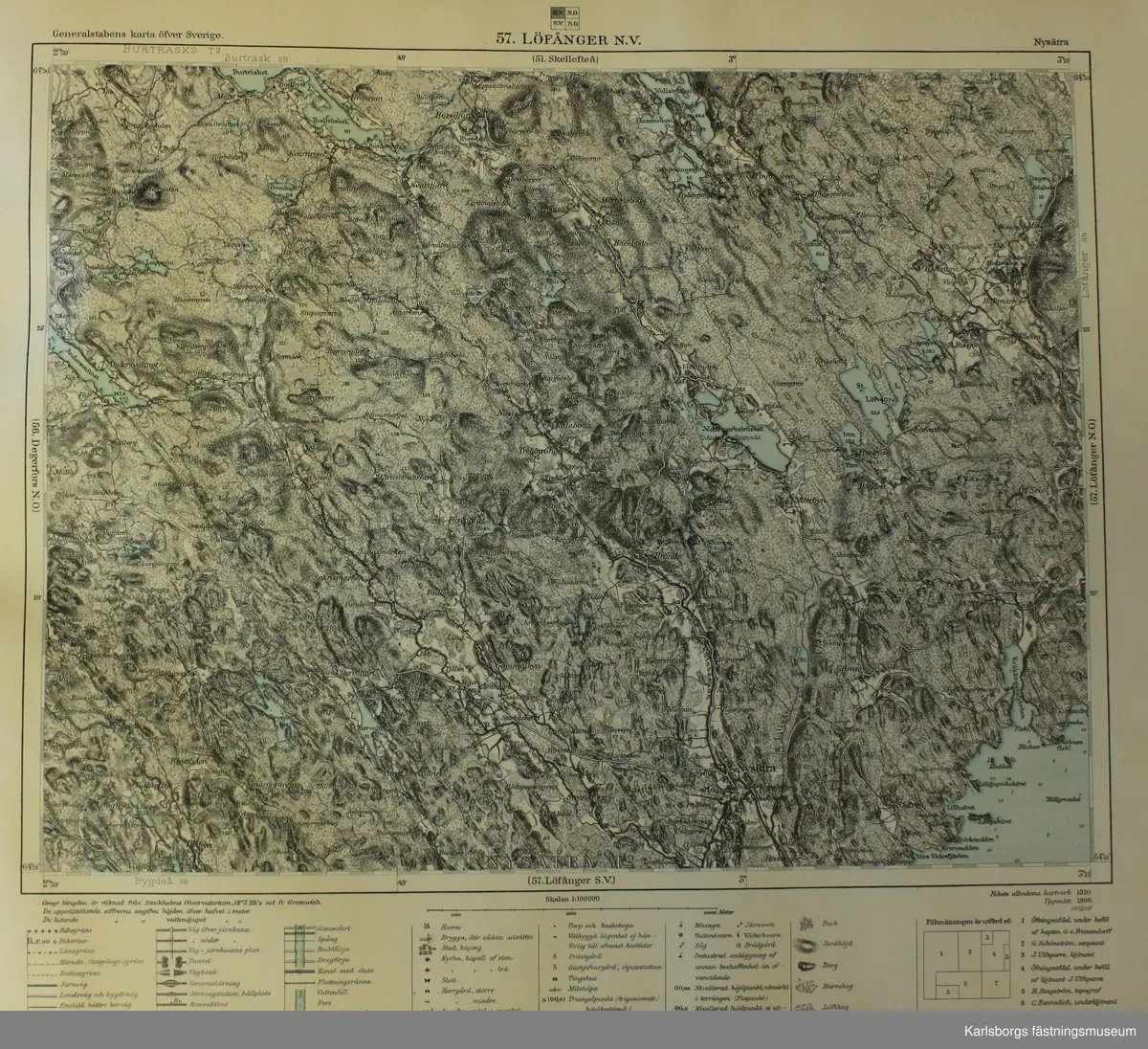 Generalstabens karta över Sverige (pärm) Norra delen. 

Skala 1: 100 000