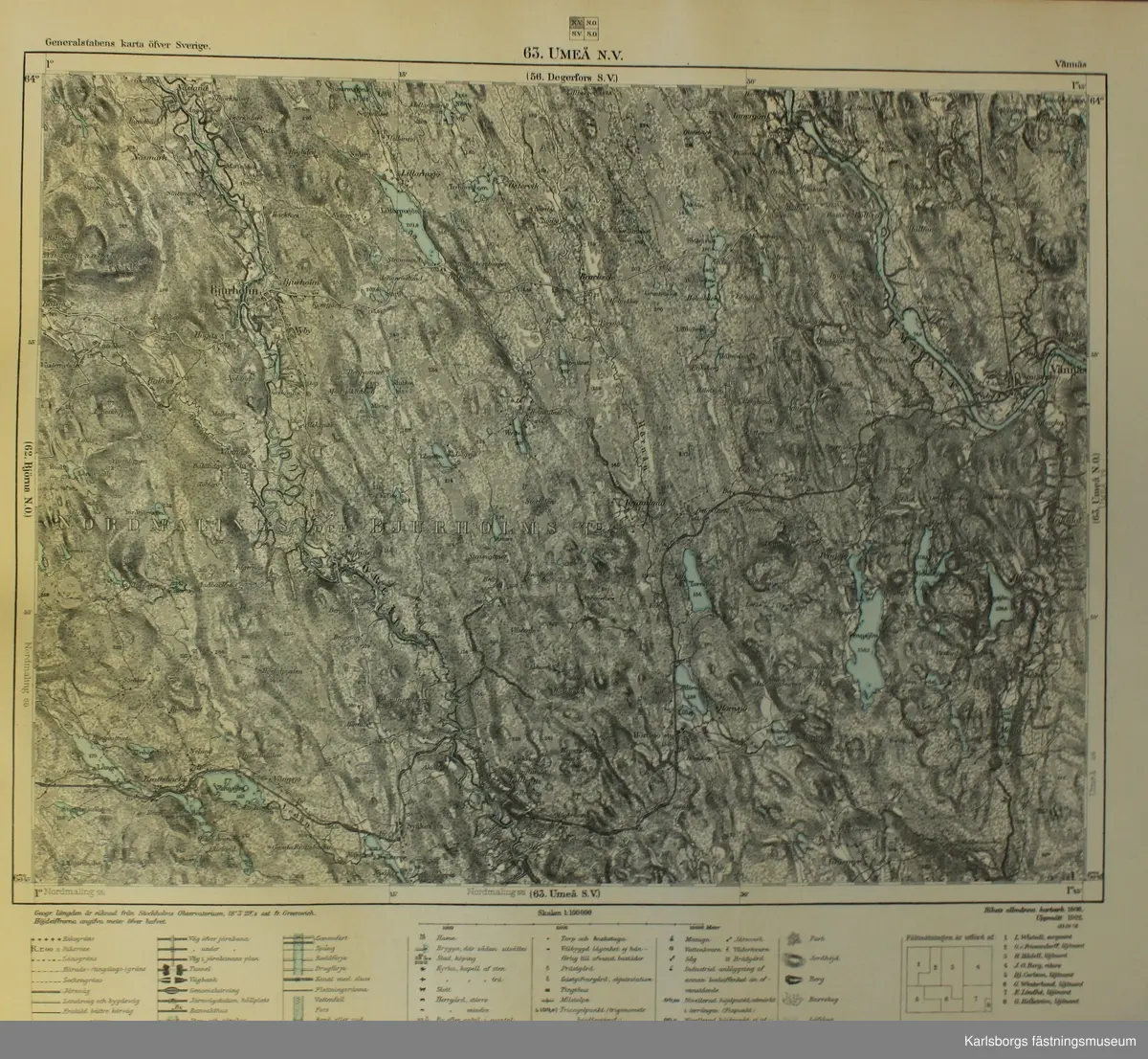 Generalstabens karta över Sverige (pärm) Norra delen. 

Skala 1: 100 000