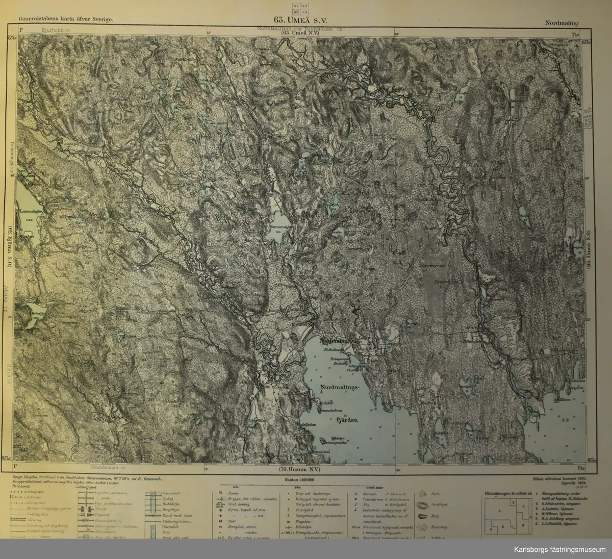 Generalstabens karta över Sverige (pärm) Norra delen. 

Skala 1: 100 000