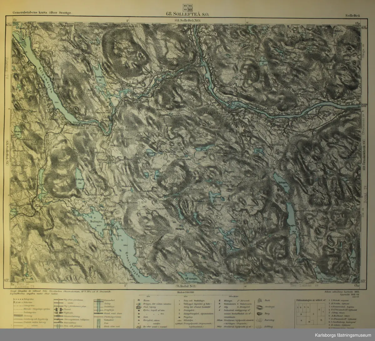 Generalstabens karta över Sverige (pärm) Norra delen. 

Skala 1: 100 000