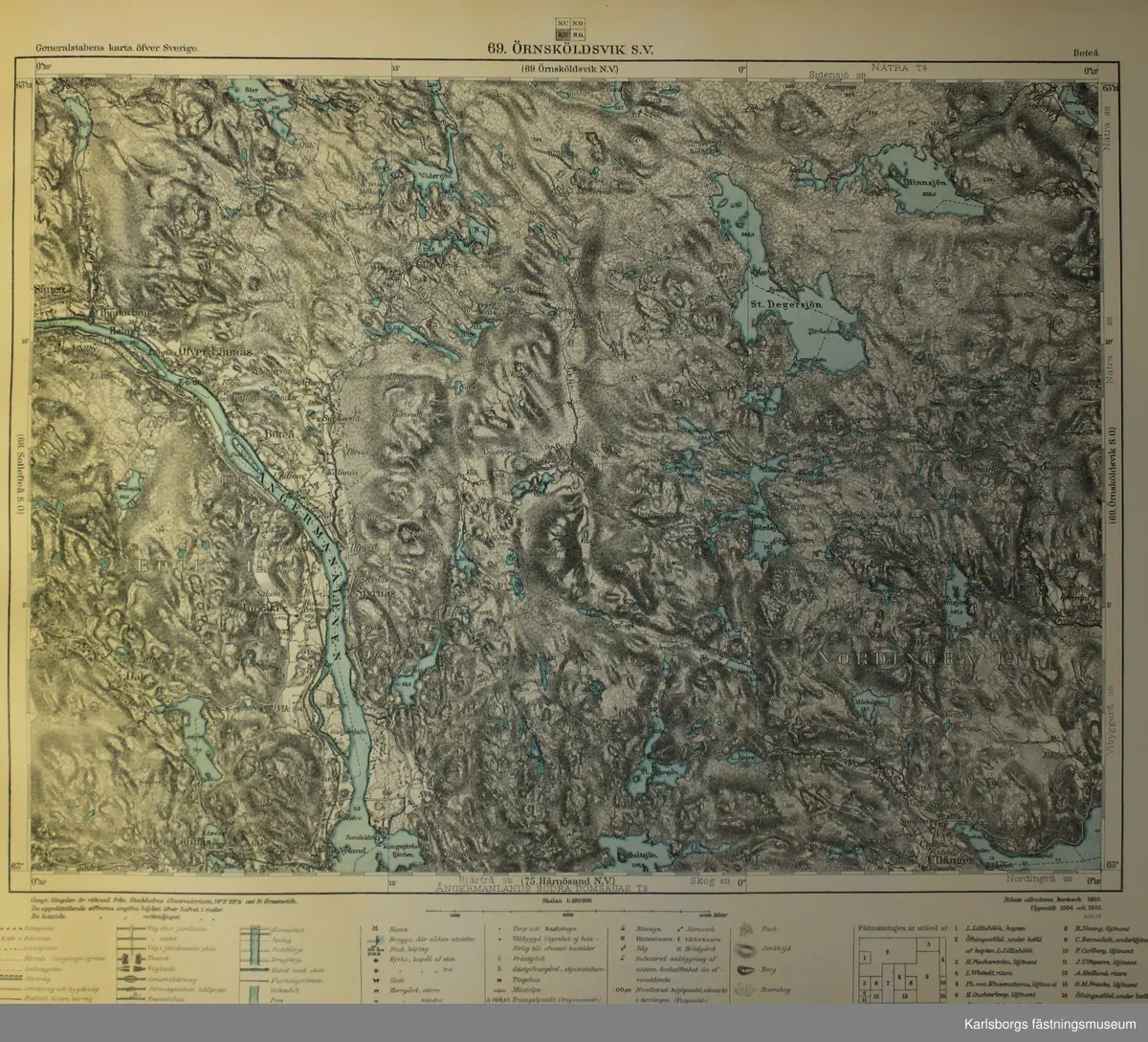 Generalstabens karta över Sverige (pärm) Norra delen. 

Skala 1: 100 000