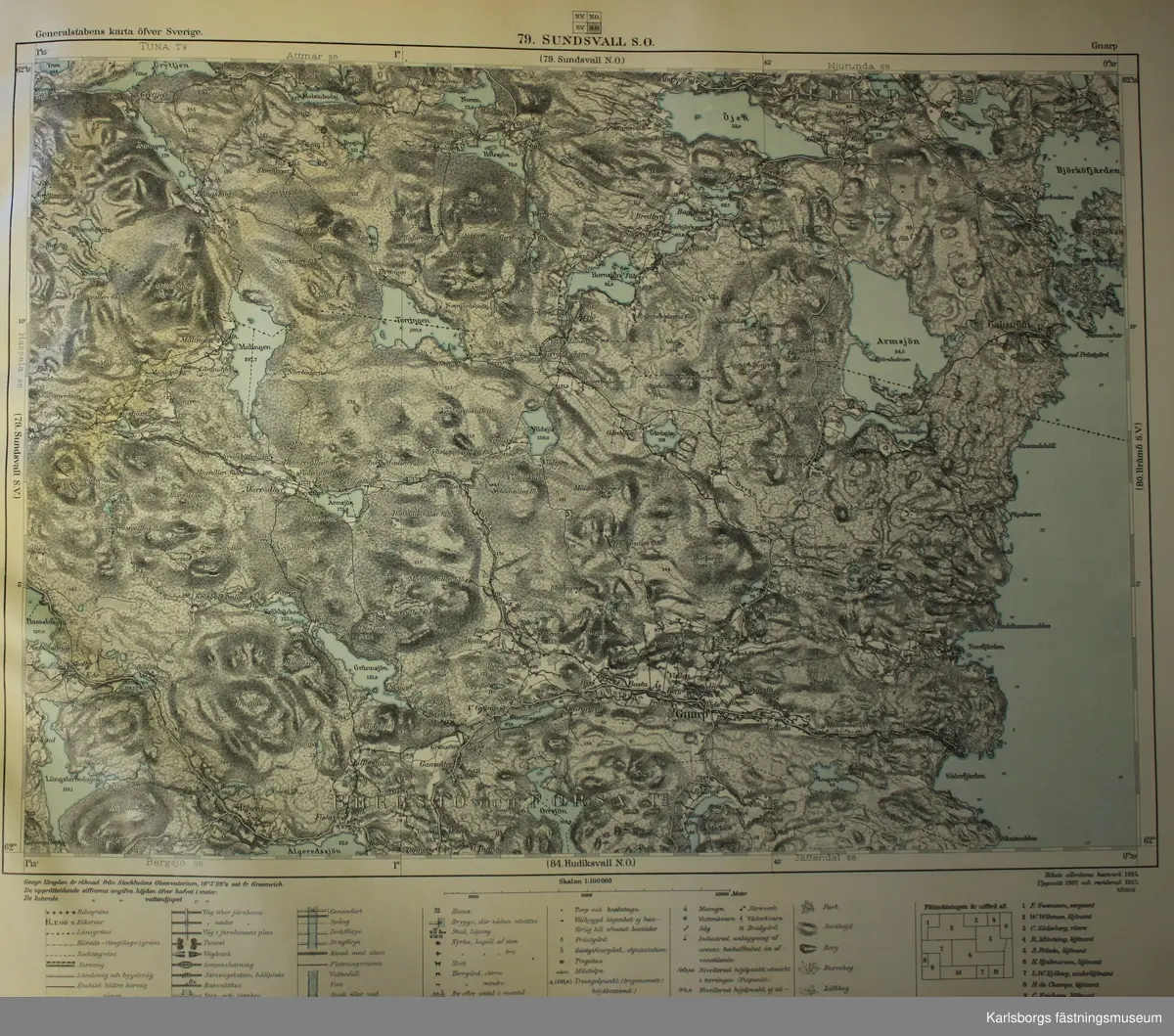 Generalstabens karta över Sverige (pärm) Norra delen. 

Skala 1: 100 000