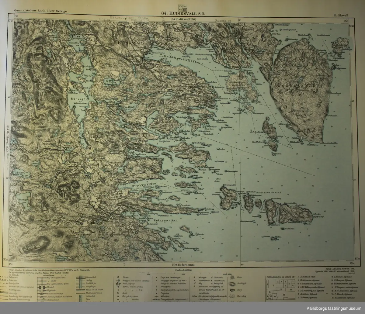 Generalstabens karta över Sverige (pärm) Norra delen. 

Skala 1: 100 000