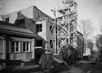 Flerbostadshus under uppförande, S:t Johannesgatan, kvarteret S:t Niklas, Uppsala 1939