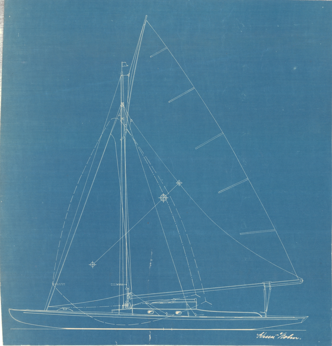 Konstruktionsritning. Tackelritning, skala 1:20.