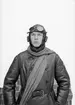 Porträtt av sergeant Ferdinand Cornelius, militär flygförare vid Flygkompaniet.  Maskerat foto.