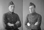 Porträtt av furir Stig Lundberg, militär vid F 3 Malmen. 2 bilder.