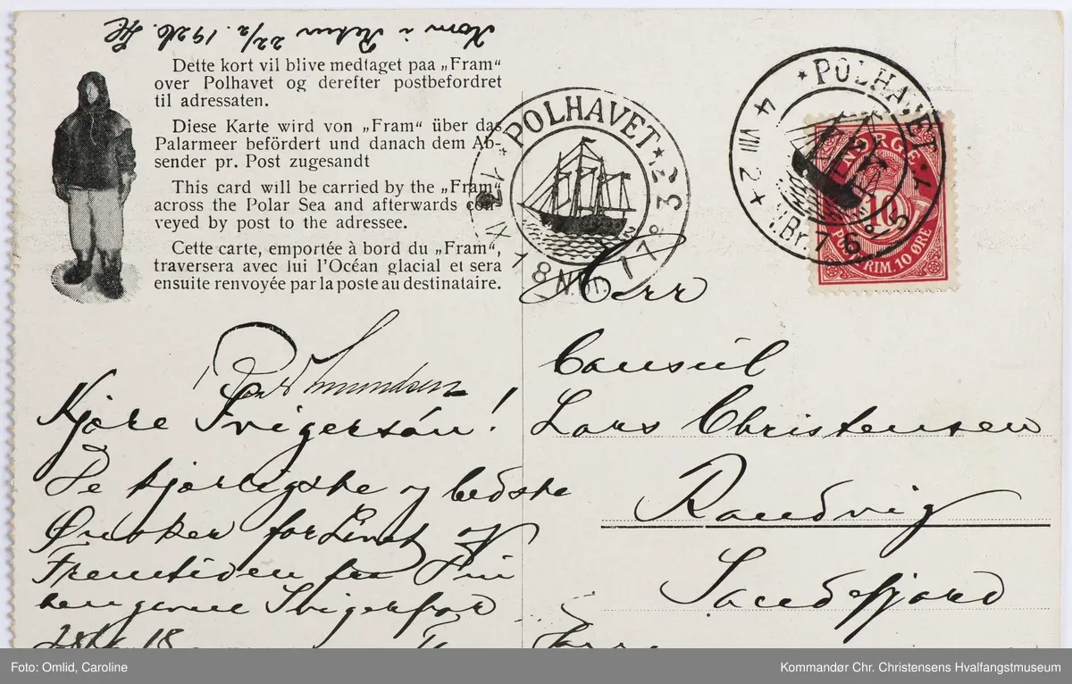 Roald Amundsen. Hvalross og seilskute i ishav