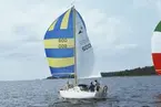 En Albin Viggen seglar för spinnaker.