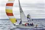 En Albin Vega seglar för spinnaker.