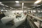 Interiör från Albin Marins monteringsfabrik i Kristinehamn.