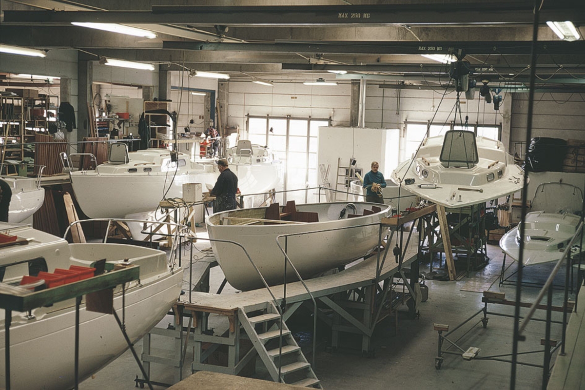 Interiör från Albin Marins monteringsfabrik i Kristinehamn.