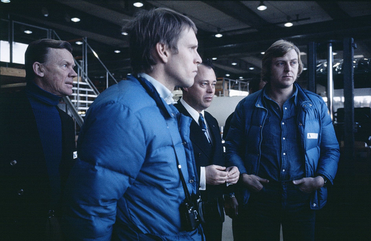 Besökare i Albin Marins anläggning i Gustavsvik, Kristinehamn, vid invigningen 23 januari 1976.
