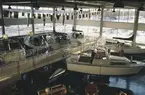 Interiör av visningshallen i Albin Marins anläggning i Gustavsvik, Kristinehamn