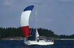 Albin Singoalla seglar för spinnaker.