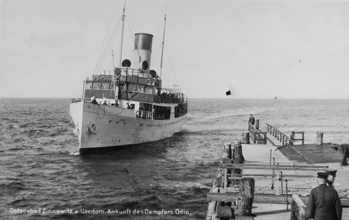 Ostseebad Zinnowitz a. Usedom. Ankunft des Dampfers Odin.