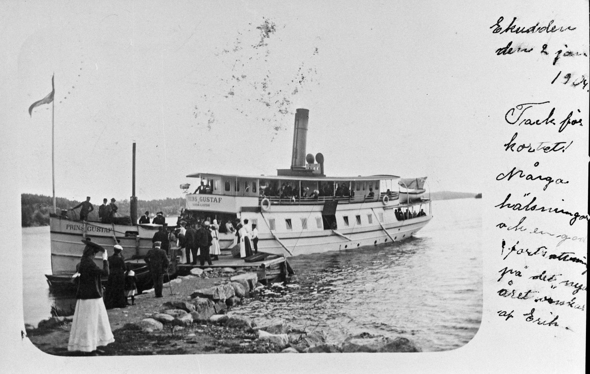 Ekudden den 2 jan 1904.
Tack för kortet! Många hälsningar och en god fortsättning på det nya året önskas af Erik.