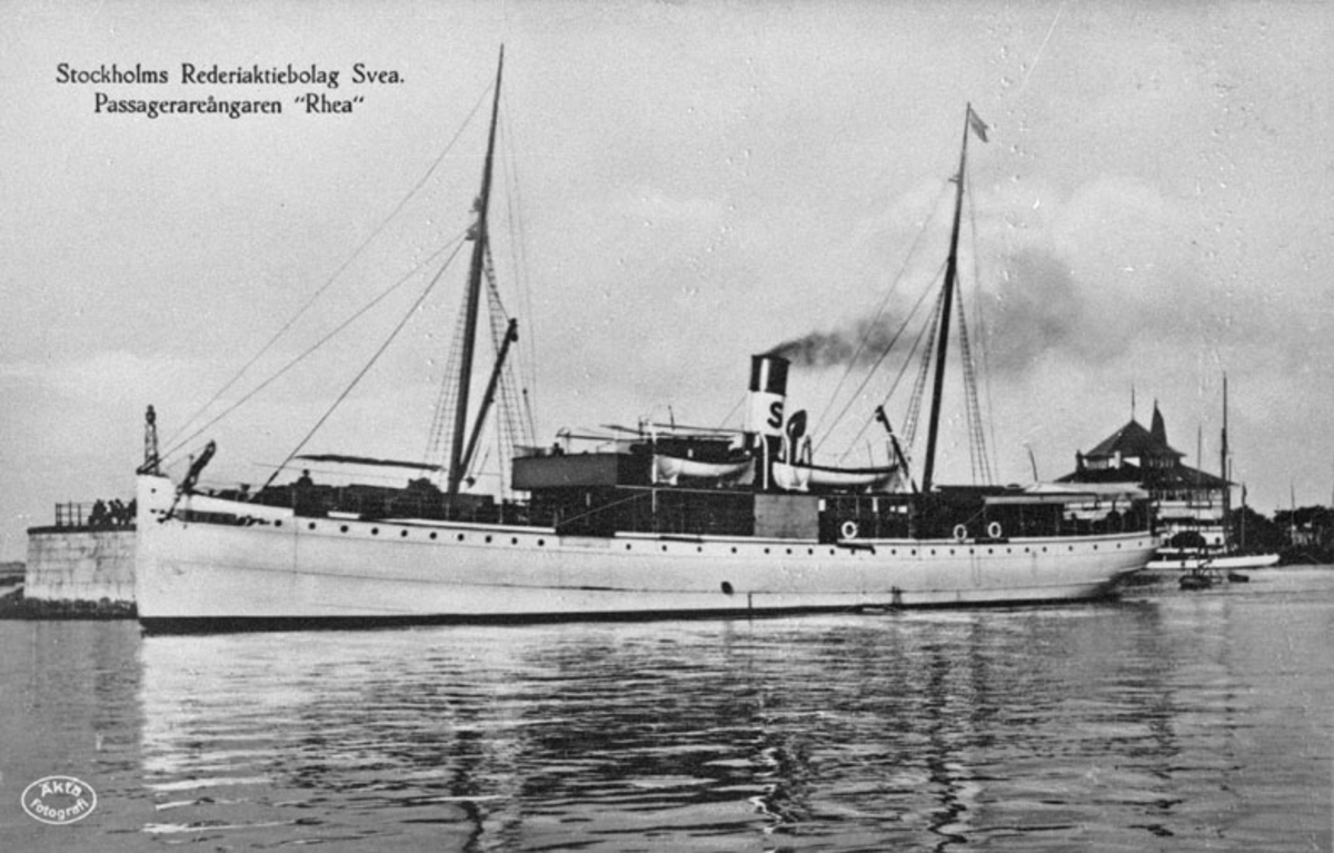 Stockholms Rederiaktiebolag Svea.
Passagerarångaren "Rhea"