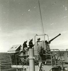 40 mm Lv-kanon på minsveparen.