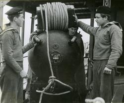 Minaggregat, övningar vid Flottans Sjömansskola Karlskrona.