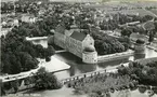 Vadstena slott från flygplan. Vykort inköpt juli 1945.