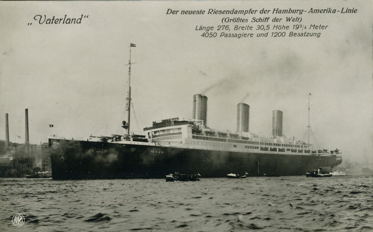"Vaterland"
Der neuste Riesendampfer der Hamburg-Amerika-Linie (Grösstes Schiff der Welt)....