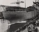 Tankmotorfartyget APSHERON av Odessa. Från sjösättningen.