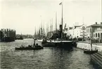 Foto från inre hamnen i Gävle 1903.