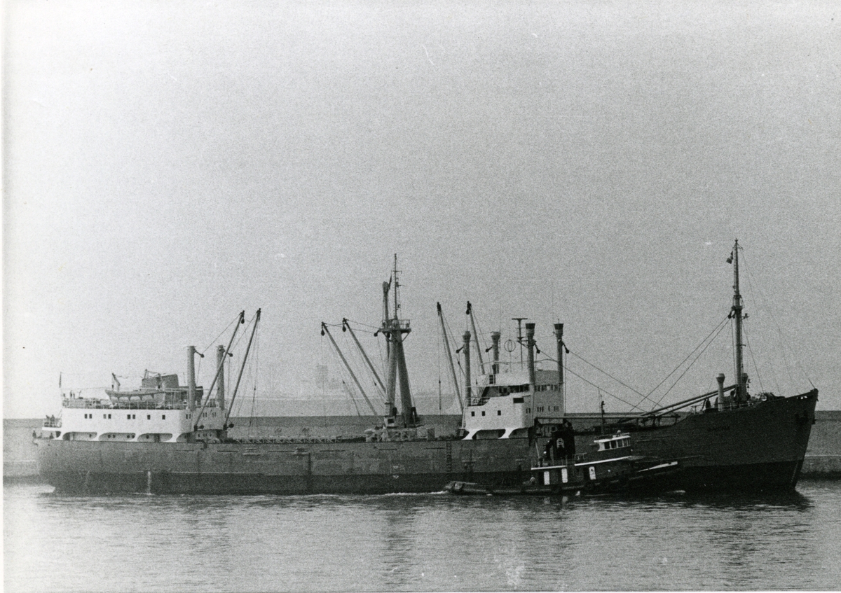 Sjösatt 1953, färdigbyggd 1954, förlängd 1959.
Ägare:/1967-70/: van Nievelt, Goudriaan & Co:s Stoomvaart Maatschapij /Hamburg/ G.m.b.H. Hemort: Hamburg.