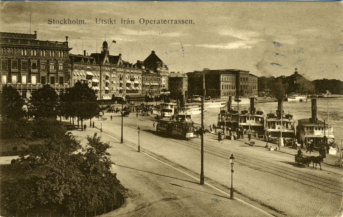 Stockholm, Utsikt från Operaterassen.
6001/8 Förlag Nordisk Konst Stockholm Import