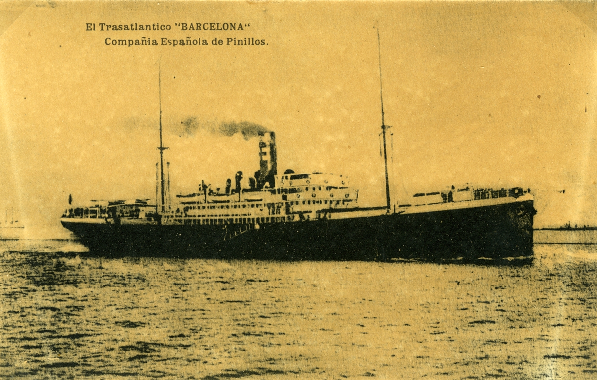 El Transatlantico "Barcelona" Compania de Pinillos.